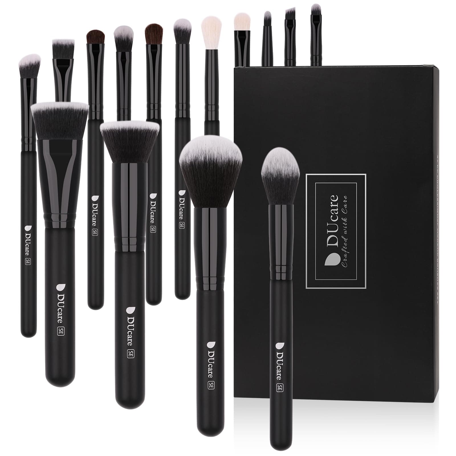 DUcare Makeup Brush Set 15pcs Professional Makeup Brushes Premium Synthetic Kabuki Foundation Blending Face Powder Blush Concealers Eye Shadows Eyeliner Blending Make Up Brushes Set - Image 1