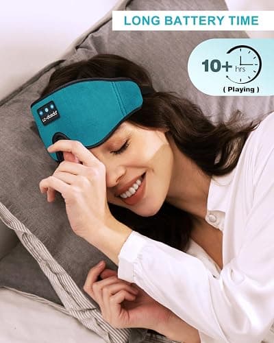 Sleep Mask with Bluetooth Headphones,LC-dolida Sleep Headphones Bluetooth Sleep Mask 3D Sleeping Headphones for Side Sleepers Best Gift and Travel Essential (Blue) thumbnail 4