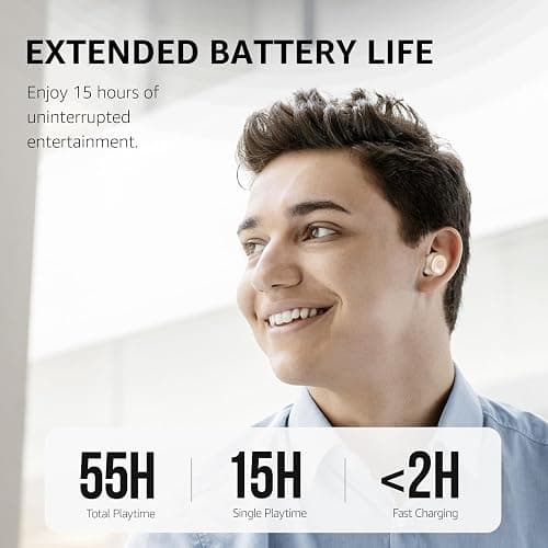 TOZO T10 Wireless Earbuds Bluetooth 5.3 Headphones, App Customize EQ, Ergonomic Design, 55H Playtime, Wireless Charging Case, IPX8 Waterproof Sound in-Ear Headset, New Version thumbnail 3