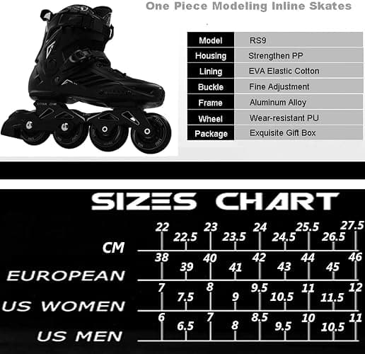 LIKU Black Inline Skates Unisex thumbnail 7