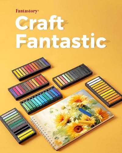 Fantastory Long Soft Chalk Pastels Set, 72 Sticks,Includes 5 Fluorescent Colors; Non Toxic Soft Pastels for Artists,Beginners;Classroom; Drawing,Blending,Layering;Christmas Art Supplies thumbnail 7
