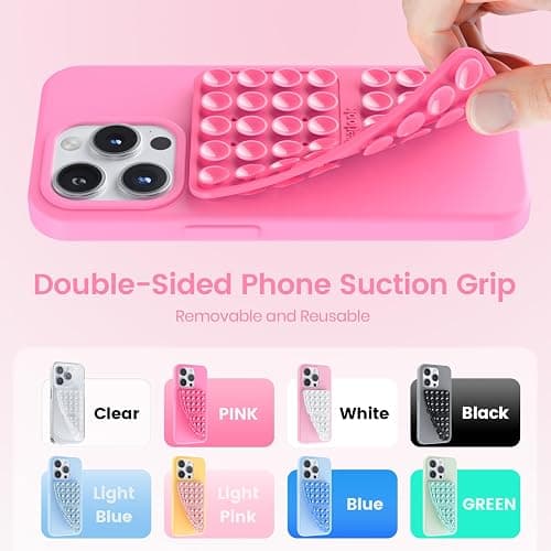 Silikon Handy Saugnapf Halterung Doppelseitig, Freihändig Sticky Silikon Saugnapf Handyhülle für Selfies & Videos, Saugnäpfe Handyhalter für Alle Handy Modelle,Transparent & Transparent thumbnail 2