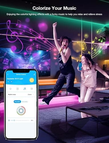 DAYBETTER Smart WiFi Led Strip Lights 200ft App Controlled Work with Alexa and Google Assistant Timer Schedule RGB Strip Color Changing Décor for Bedroom Party Kitchen 100ft*2, TCF0223120W-WA01-V2 thumbnail 5