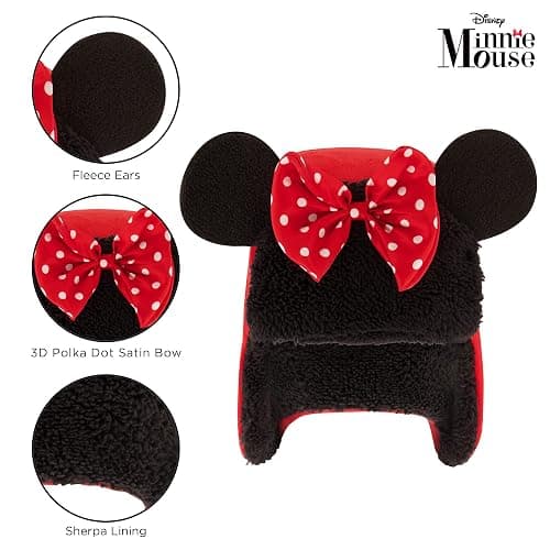 Disney Girls Toddler Winter Hat and Mittens Set Ages 2-4 Or Minnie Mouse Hat and Kids Gloves Set for Ages 4-7 thumbnail 3