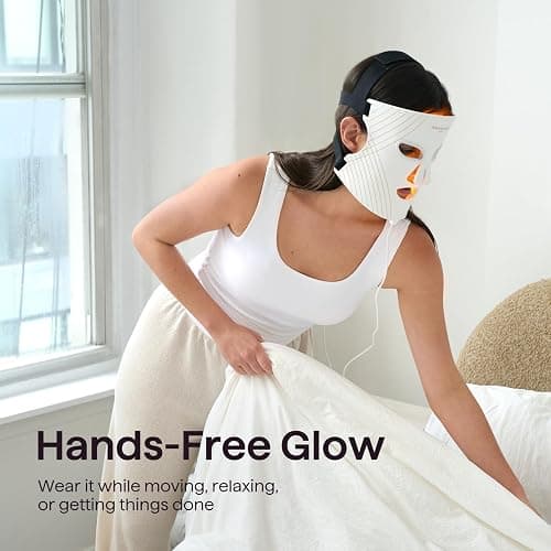 wavytalk Red Light Therapy Mask for Face, Glow Time LED Face Mask 850nm NIR | for Anti-Fine Line, Acne, Skin Rejuvenation with 456 LED Chips, 3 Modes, Gift for Women Wife Mom thumbnail 10