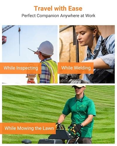 HomeSpot Noise Reduction Wireless Neckband Headphones with Qualcomm aptX HD, 27dB NRR, CVC Noise Cancelling Mic & Controls and 20H Playtime for Work Safety OSHA Compliant - Blue Wire Orange Earbuds thumbnail 8