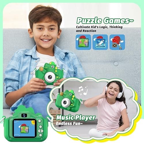 Kids Camera Toy, masterbee Dinosaur Toys Camera for Kid Age 3-12, Christmas/Birthday Gifts for Boys and Girls, 1080P HD Kids Digital Camera, Children Camera Gift for 3 4 5 6 7 8 9 10 11 12 Year Old thumbnail 6