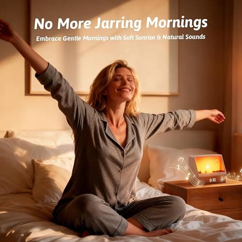 Gemmac Sunrise Alarm Clock Night Light, Hatch Alarm Clock for Adults with Sound Machine Bluetooth Speaker White Noise Sound Machine Sunrise Clock Night Lamp for Nightstands Room Decor Gifts Ideas thumbnail 8