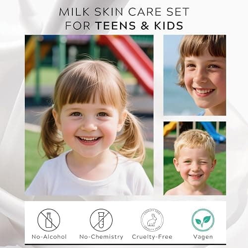 Milk Skincare Sets For Teen Girls 10-12 - Gentle Milk Skin Care for Kids / Girls Ages 8-12 - Skincare for Kids Daily Dryness Protection, Moisturizing, Cleaning, Nourishing, Christmas Gifts 11pcs thumbnail 5