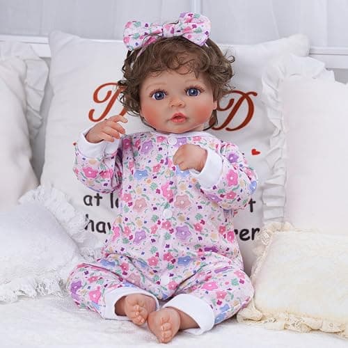BABESIDE Reborn Baby Doll Clothes for 17-22 Inch Dolls, 5 Sets Baby Doll Clothes Outfits Accessories - Romper Suit and Headband for Newborn Baby Doll Boy&Girl Kids Gift thumbnail 2