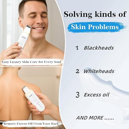 GUGUG Skin Scrubber Face Spatula Skin Spatula Pore Cleaner Blackhead Remover Tools for Facial Deep Cleansing-4 Modes -White thumbnail 3