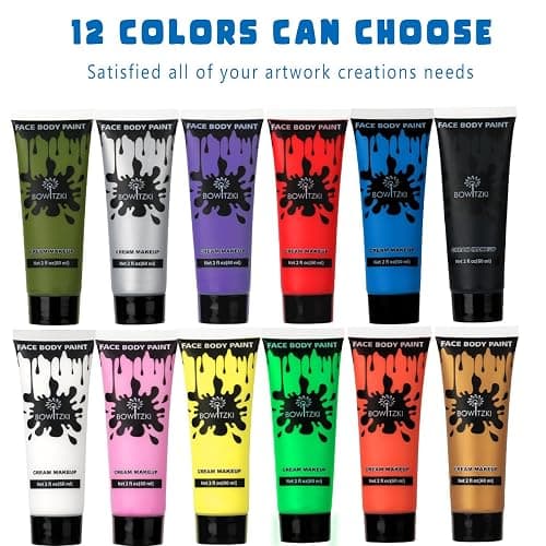 Bowitzki Face and Body Paint 2oz Cream Makeup 60ml Water Based Face Painting Special Effects For Adults Halloween Christmas Party Stage Cosplay (White) thumbnail 6