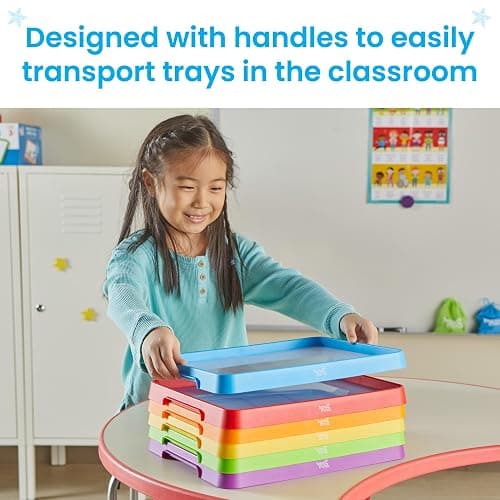 hand2mind Magnetic Dry Erase Activity Trays, Stackable, Magnetic Letter, White Boards for Kids, Science of Reading Materials, Teacher Supplies thumbnail 3