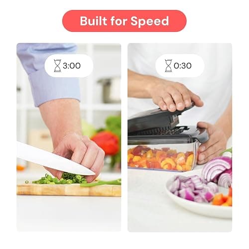 Vegetable Chopper Vegetable Cutter - Food Onion Salad Veggie Chopper with Container - French Fry Potato Dicer Slicer Cutter - Kitchen Tools & Gadgets (4-in-1 Black) thumbnail 4