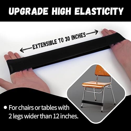 WNSIRVY 16 Pack Chair Bands for Kids with Fidgety Feet, ADHD Tools for Kids, Improve Focus & Reduce Restlessness, Chair Bands for Sensory ADHD ADD Autism - Classroom & Home Must Haves (Black) - Black - 16 Pack thumbnail 4