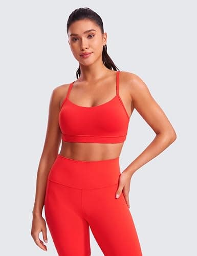 CRZ YOGA Butterluxe Y Back Sports Bras | Light Support, Removable Pads, Yoga, Extremely Soft, Scoop Neck, Spaghetti Strap, for Women thumbnail 2