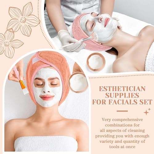LemonRoad 25 Pcs Esthetician Facial Supplies Set, 3 Stainless Steel Mixing Bowls, 2 Serving Trays, 6 Brushes, 2 Hairbands, 12 Compressed Sponges for Women Facial Mask Spa Home Use(Rose Gold) thumbnail 6