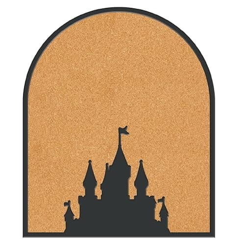 CRASPIRE Castle Pin Cork Board 11.8x9.8In Wall Mounted Framed Bulletin Display Badge Wooden Saddle Brown Memory Memo Brooch Lapel Pin Holder Storage for Home Office School Classroom Wedding Decoration - Image 1