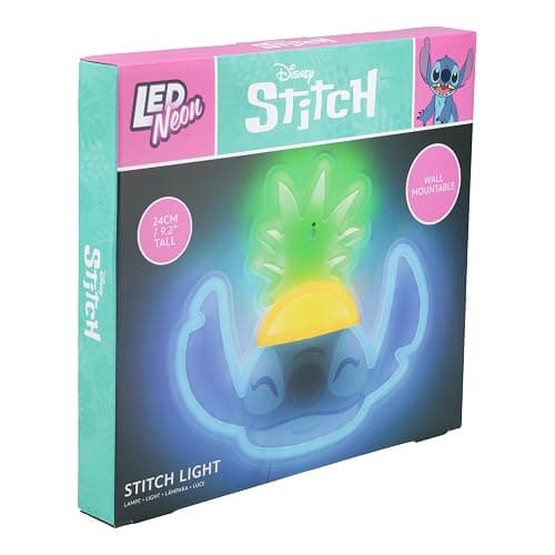Paladone Lilo & Stitch Pineapple LED Neon Wall Light, Officially Licensed Disney Lamp with Power Cord for Home, Bedroom, Living Space, Gift for Movie Fans thumbnail 6