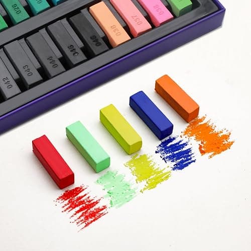 Artecho Soft Pastels, 50pcs, 48 Colors | 4 Fluorescent Colors, Extra Free Black & White, Square Chalk, For Drawing, Blending, Layering, Shading thumbnail 4