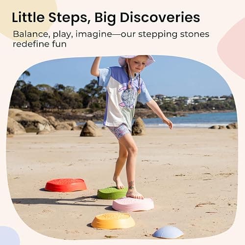 Tiny Land Stepping Stones for Kids, 5pcs Non-Slip Toddler Stepping Stones, Sensory Stepping Stones for Promoting Toddler's Balance & Coordination Skills, Stepping Stones for Toddlers 3-5 thumbnail 2
