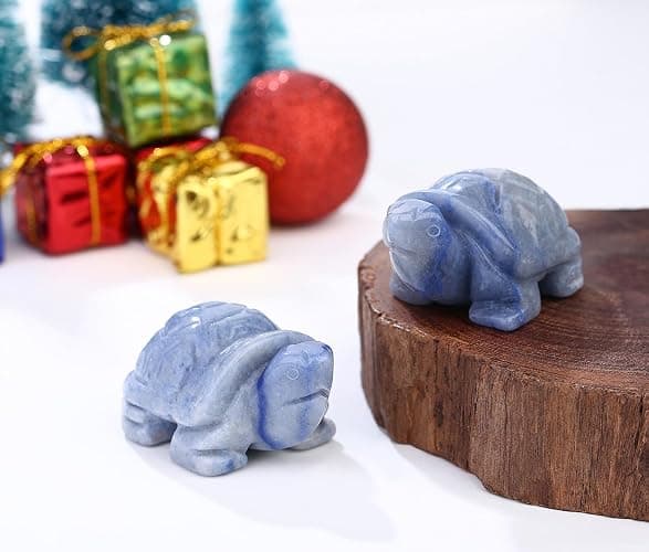 DUQGUHO 2" Travel Turtle Gift Decor Crystals Figurines Blue Aventurine Crystal Best Turtles Travels Gifts for Women Traveling Travelers Cute Decorations thumbnail 5