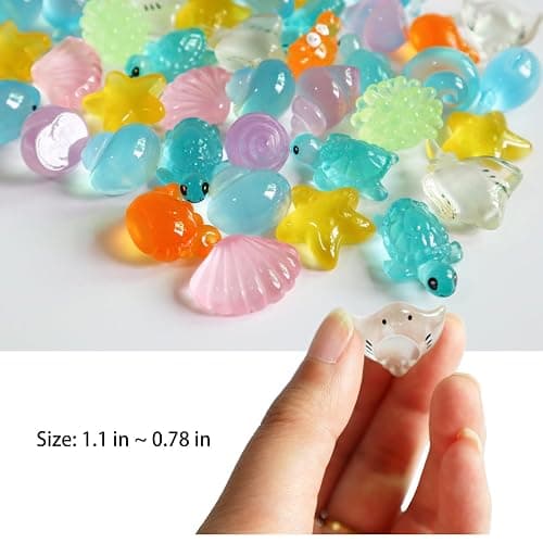 DJDIRY 27 Pieces Mini Resin Ocean Animals, Growing Marine Life Set with Starfish, Turtles, Corals for DIY Fish Tank Decorations thumbnail 2