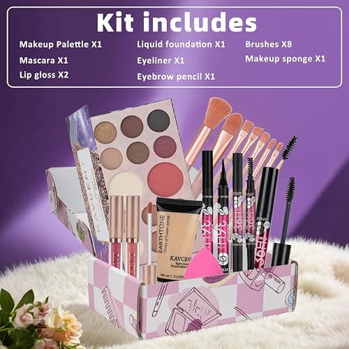 Makeup Kit for Teens Women Full Kit Makeup Sets for Women Foundation Eyeshadow Makeup Gift Set for Teen Girls Christmas Makeup kits for Teenagers 10-12 thumbnail 2