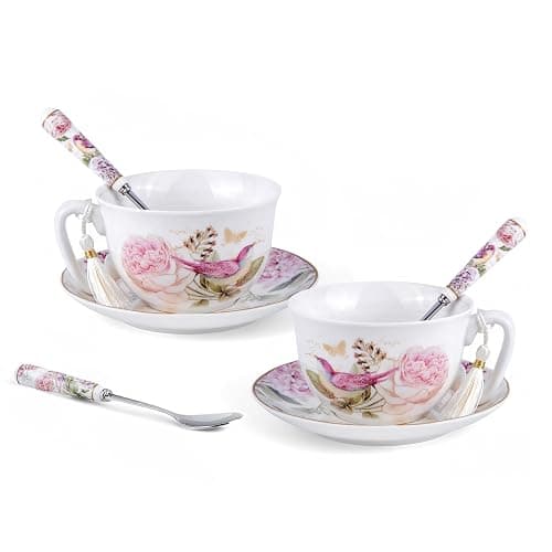 Birds in Rose Garden Coffee/Tea Spoon with Ceramic Handle Set of 4 in Gift Box thumbnail 8
