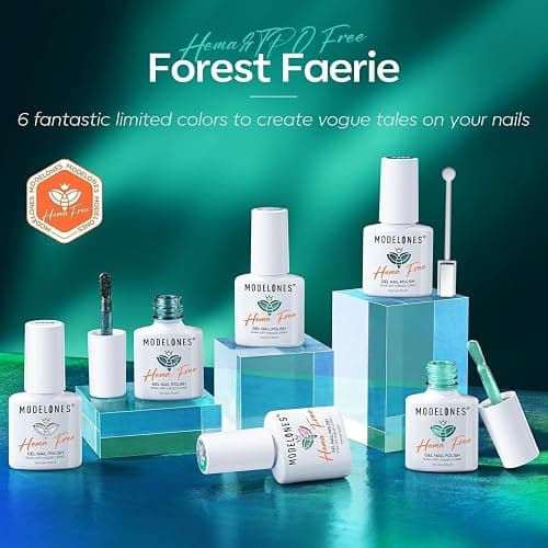 modelones Gel Nail Polish, 6 Colors Hema Free 9D Green Glass Cat Eye Sliver Green Glitter 2026 St Patricks Spring Nail Polish Kit with Magnet Soak Off LED Winter Cateye Nail Art Gel DIY Salon thumbnail 2