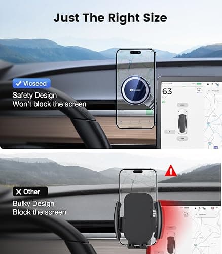 VICSEED Tesla Phone Mount【Strongest Magnet Power】 Foldable Hidden Tesla Phone Holder Fit for All Phones, Tesla Model 3/Y/Cybertruck Accessories, Tesla Model 3 Model Y for MagSafe Car Mount - Blue thumbnail 7
