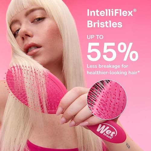 Wet Brush Original Detangler Hair Brush, Pink Frost - Ultra-Soft IntelliFlex Bristles - Detangling Brush Glides Through Tangles For All Hair Types (Wet Dry & Damaged Hair) - Women & Men thumbnail 7