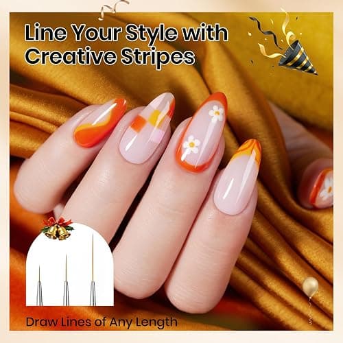 Beetles Nail Art Brushes 8pcs – Crystal Nail Art Tools 5pcs Double-headed Nails Dotting Tool, 3pcs Striping Liner Brushes for Nails with Pearls Bowknot Stickers, DIY Home Salon Manicure Design Tools thumbnail 3