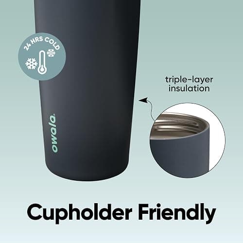 Owala FreeSip Sway Insulated Stainless Steel Water Bottle with Two-Way Spout, Built-In Straw and Bucket Handle, Made for Travel, School, and Sports, 30oz, BPA Free, Leak Proof, Foggy Tide thumbnail 6