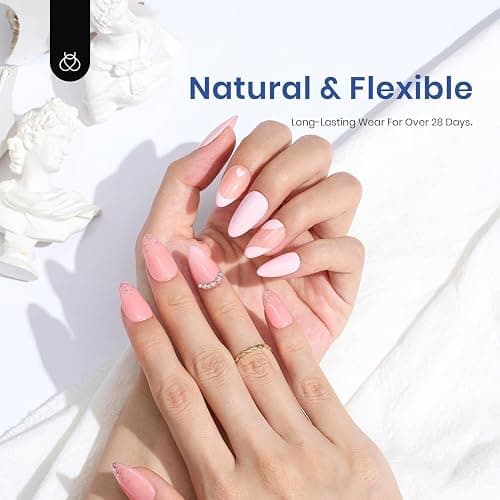 Beetles Gel Nail Kit Amond Shape - 504Pcs Gel Nail Kit Easy Nail Extension Set Etch X Nail Tips Short Medium Almond Half Matte Nail Tips 9 in 1 Nail Glue Uv Led Nail Gift for Women thumbnail 2