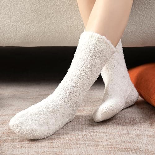 Pleneal Fuzzy Socks for Women - Soft Fluffy Slipper Socks Women, Winter Warm Plush Sleeping Sock thumbnail 7
