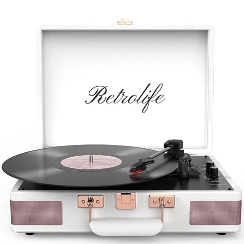 Record Player 3 Speed Bluetooth Portable Suitcase Vinyl Player with Built-in Speakers Turntable Enhanced Audio Sound PU Leather Vintage Turntable thumbnail 7