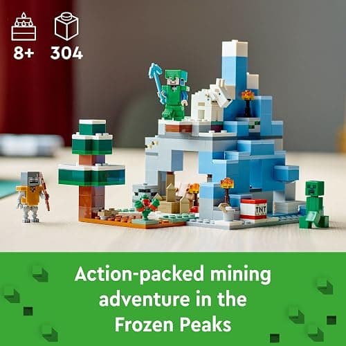 LEGO Minecraft The Frozen Peaks 21243, Cave Mountain Set with Steve, Creeper, Goat Figures & Accessories, ICY Biome Toy for Kids Age 8 Plus Years Old thumbnail 2
