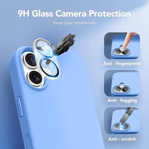 GONEZ Magnetic for iPhone 16 Case, Compatible with MagSafe, [Screen Protector + Camera Lens Protector], Liquid Silicone Shockproof Protective Phone Case for iPhone 16 6.1", Royal Blue thumbnail 7