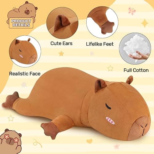 Capybara Heating Pad for Period Cramps Menstrual Pain Relief, Portable Electric Heat Pads USB Powered, Cute Capybara Plush Stuffed Animals Gifts, Funny Gift for Women Teen Girls Birthday Christmas thumbnail 4