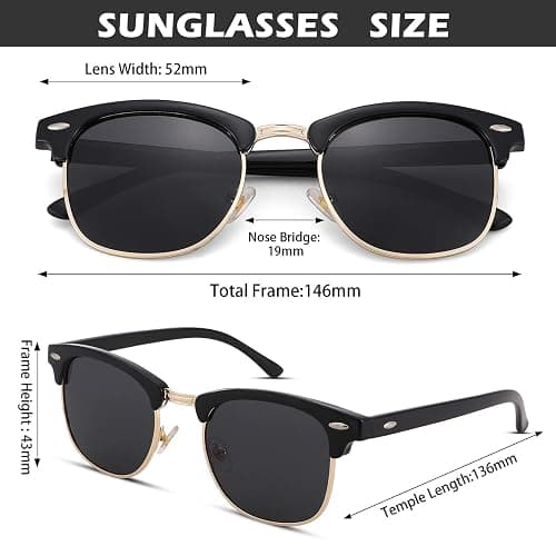 Pro Acme Semi-Rimless Polarized Sunglasses UV 400 Protection for Women Men thumbnail 3