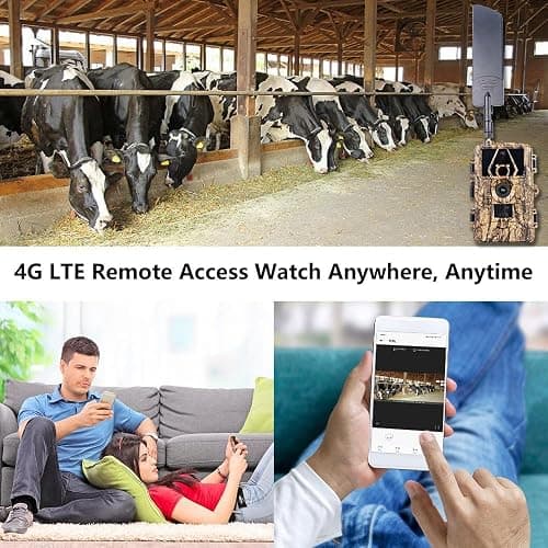 LMHOME 4G Profi-Wildkamera 60MP 4K mit 32 GB Speicherkarte und 4G SIM Card, Top-Bewegungserkennung, unsichtbarer Blitz für Nachtsicht, App-Übertragung thumbnail 6