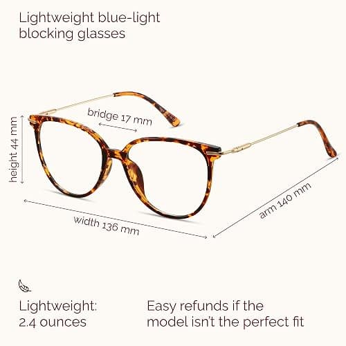 Gaoye Blue Light Blocking Glasses - Trending Round TR90 Frames, Metal Arms, UV400 Protection - Matching Soft Case thumbnail 3