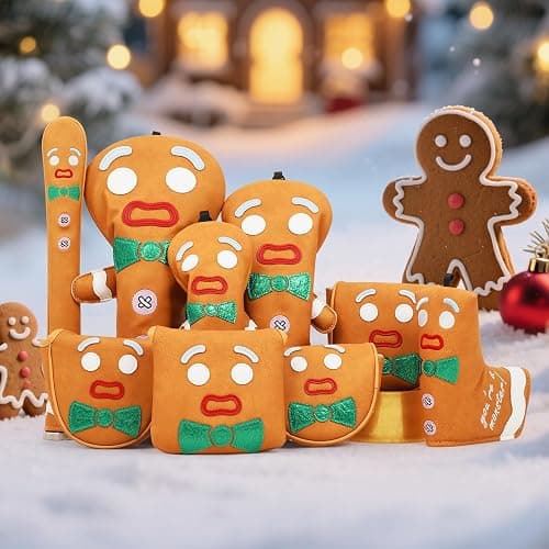 LZFAN Funny Golf Club Head Cover Driver Headcover Fairway Wood Headcover Hybrid Club Head Cover Brown Monster Cookie thumbnail 7