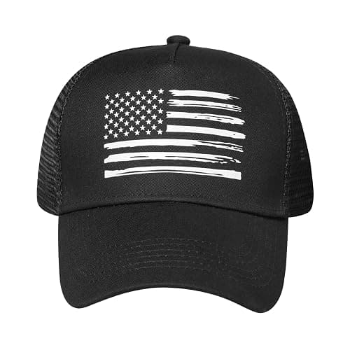 Baseball Cap, American Flag Trucker Hat for Men Women, Breathable Adjustable Fit Outdoor Mesh Snapback Hats thumbnail 2