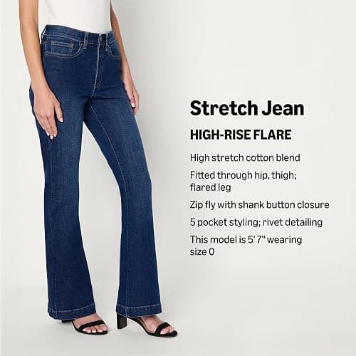 Amazon Essentials Womens High Stretch High-Rise Flare Jeans thumbnail 2
