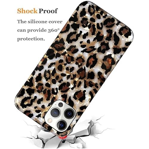 J.west Compatible with iPhone 14 Pro Max Case - Luxury Sparkle Clear Leopard Print Soft Silicone Cover for Girls & Women (6.7" Cheetah) thumbnail 5
