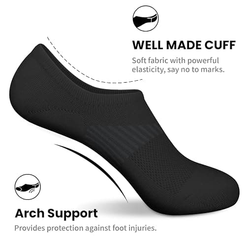 wernies No Show Socks Womens 8 Pairs, Ankle Non Slip Low Short Invisible Thin Liner Socks thumbnail 4