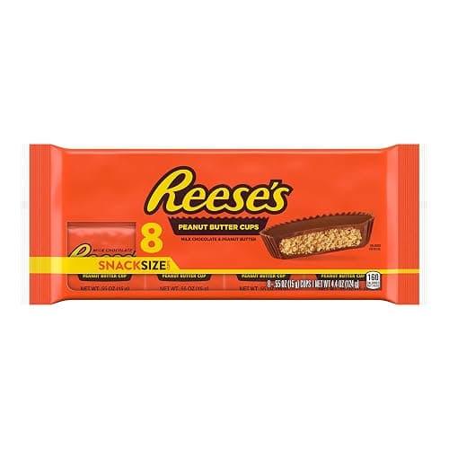 REESE'S Milk Chocolate Snack Size Peanut Butter Cups, Candy Packs, 0.55 oz (8 Count) thumbnail 3