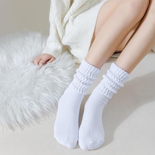 VoJoPi Women's Scrunch Crew Socks, 3 Pairs Cozy Retro Thick Slouchy Socks for Boots, Warm Winter Thermal Gift Set, US 5-11 thumbnail 7